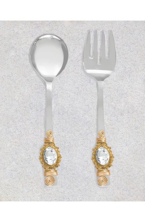 Tiramisu Stella Luna Constellation Embellished 2-piece Salad Serving Set In White