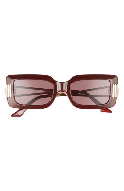 Le Specs Orion Ridge 53mm Rectangular Sunglasses in Burgundy