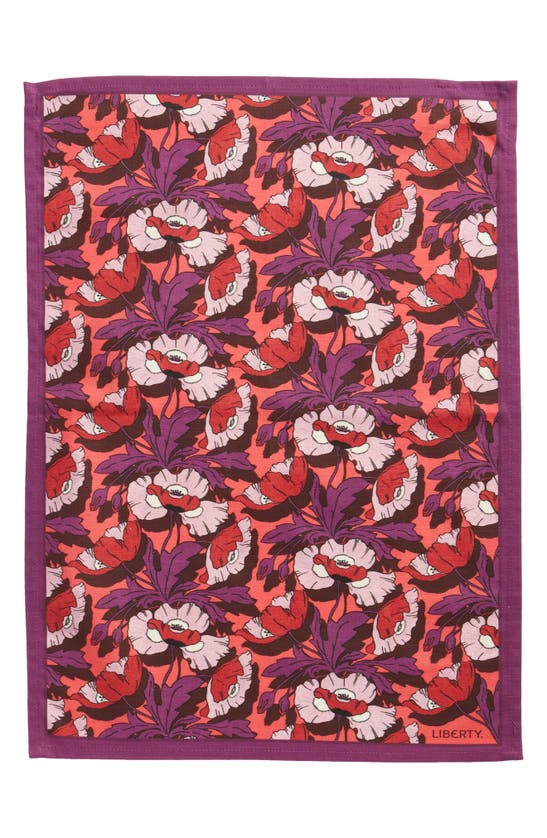 Shop Liberty London Poppy Butterfield Tea Towel In Purple