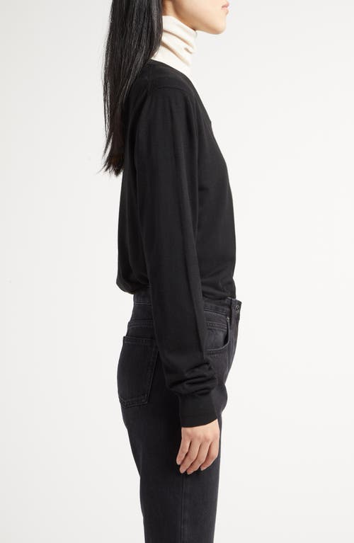 Shop The Row Haius Wool V-neck Sweater In Black