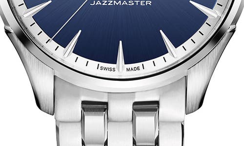 Shop Hamilton Jazzmaster Bracelet Watch, 40mm In Silver/blue/silver