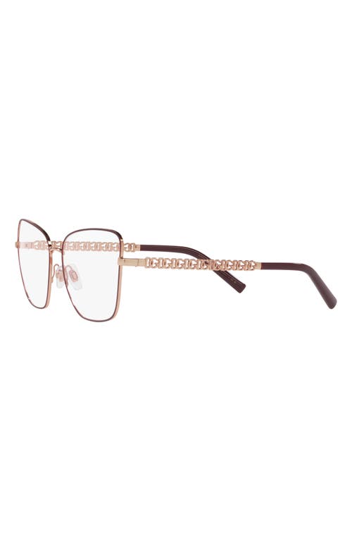 Shop Dolce & Gabbana Dolce&gabbana 57mm Butterfly Optical Glasses In Rose Gold/bordeaux