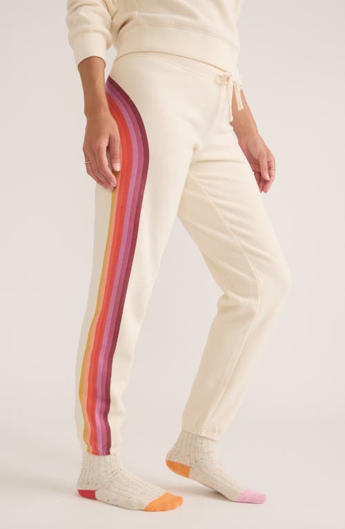 Shop Marine Layer Anytime Stripe Sweatpants In Antique White Stripe