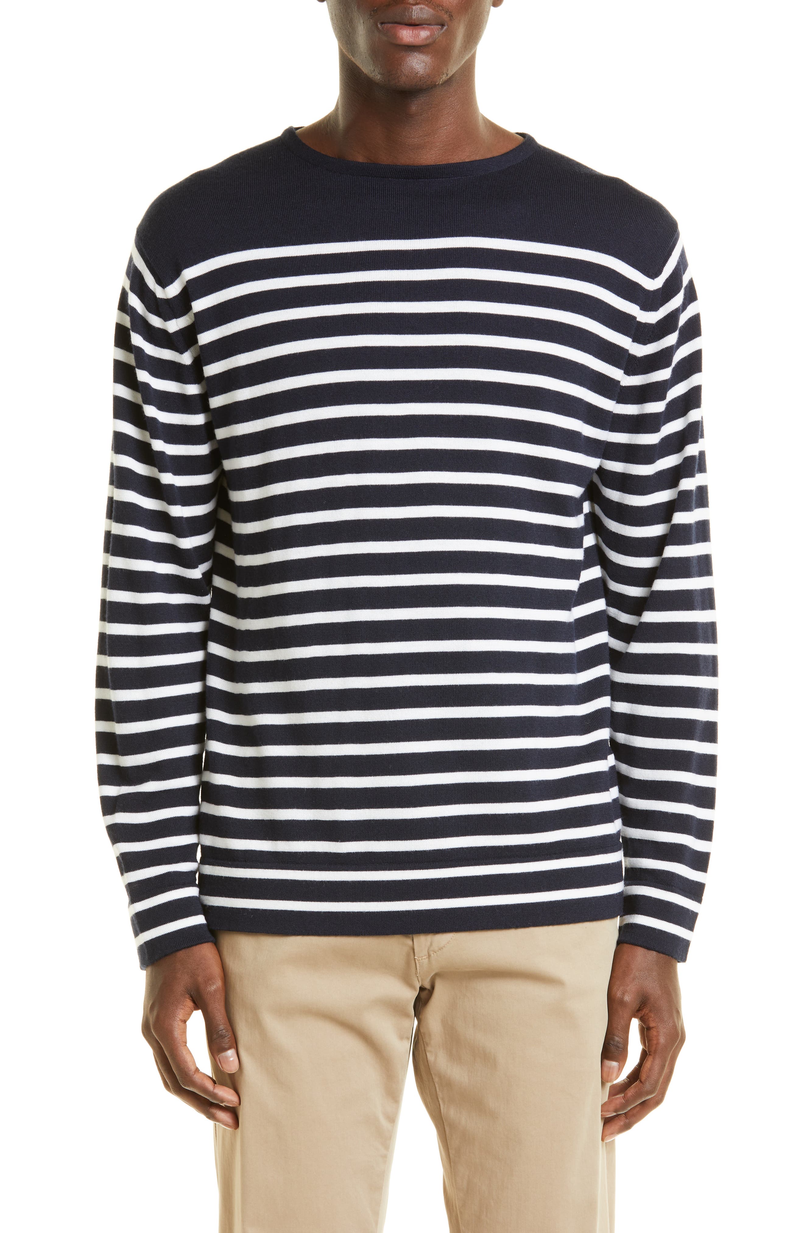 John Smedley Men's Norden Stripe 