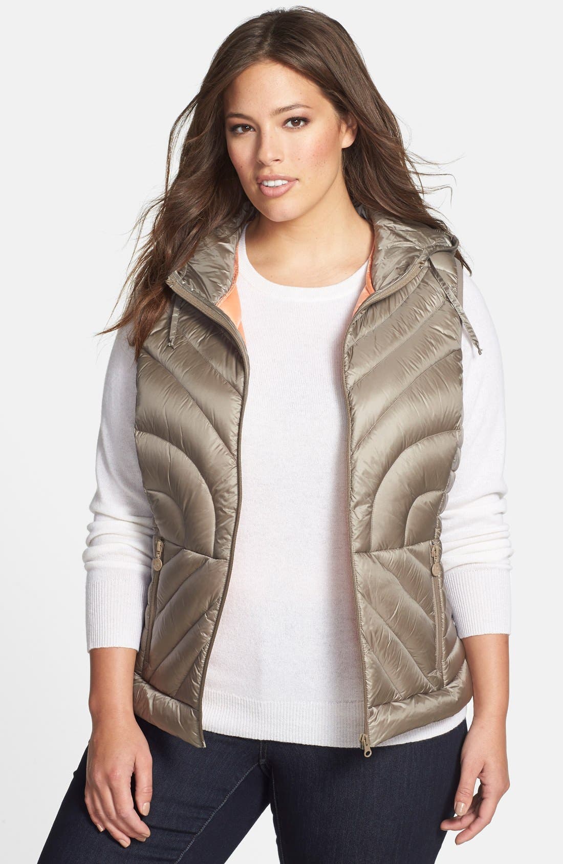 Bernardo Packable Hooded Goose Down Vest (Plus Size) Nordstrom