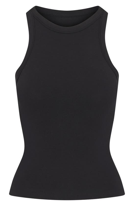 Shop Skims Stretch Cotton Jersey Tank In Soot