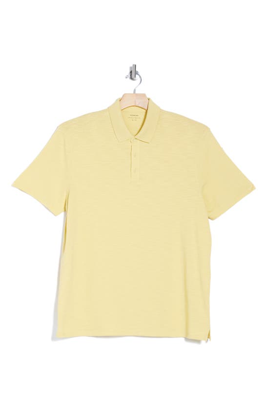 Shop Vince Short Sleeve Slub Polo In Sunbeam