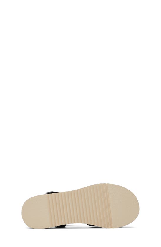 Toms Kids' Diana Ankle Strap Espadrille Platform Wedge Sandal In Black