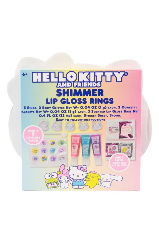 Shop Hello Kitty Helly Kitty & Friends Shimmer Lip Gloss Rings In Pink Multi