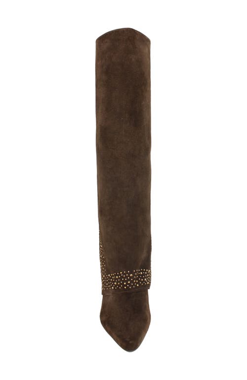 Zigi Knee High Boot In Brown Suede