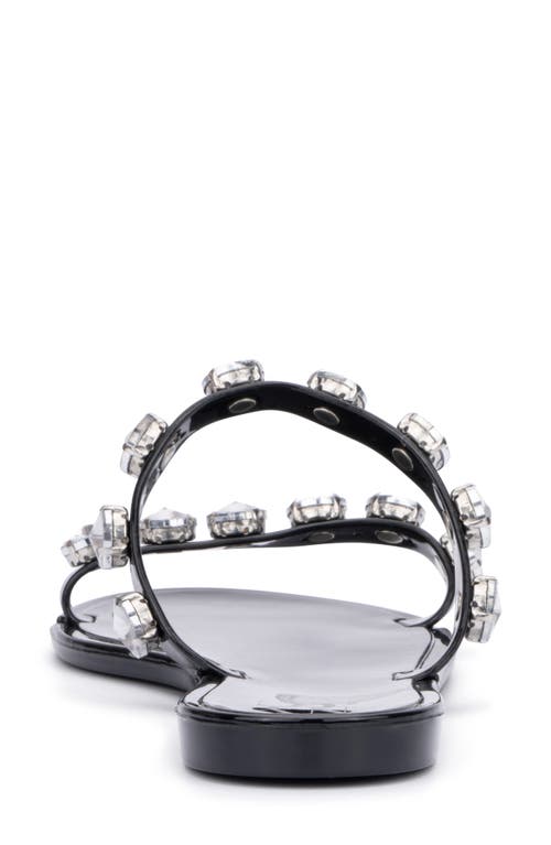 New York And Company Chava Rhinestone Jelly Sandal In Black
