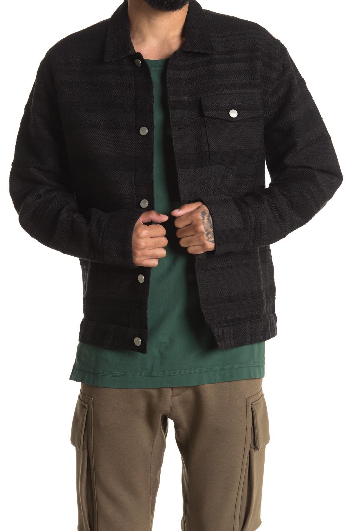 John Elliott Surplus Jacquard Thumper Jacket In Black