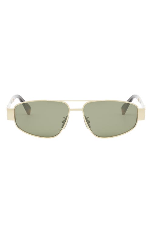 Celine Triomphe 57mm Pilot Sunglasses In Gold