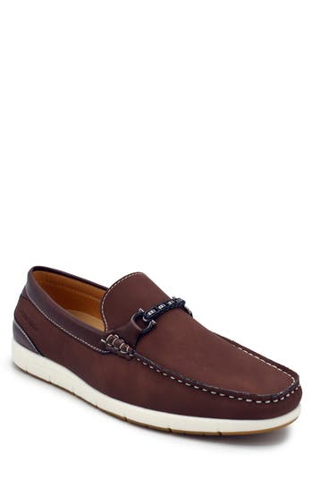 Aston Marc Mens Embellished Manmade Loafers In Brown