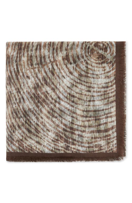 Shop Lafayette 148 New York Wood Ring Cashmere & Silk Fringe Scarf In Wood Multi