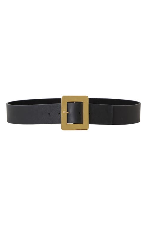 Emilia Leather Belt in Black Gold