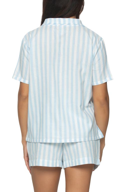 Shop Felina Mirielle Short Pajamas In Placid Blue Stripe