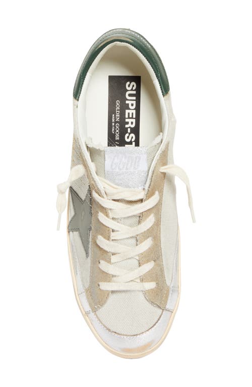 Shop Golden Goose Super-star Low Top Sneaker In Grey/green