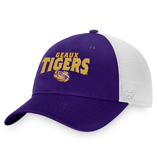 Men's Top of the World Purple LSU Tigers Breakout Trucker Snapback Hat