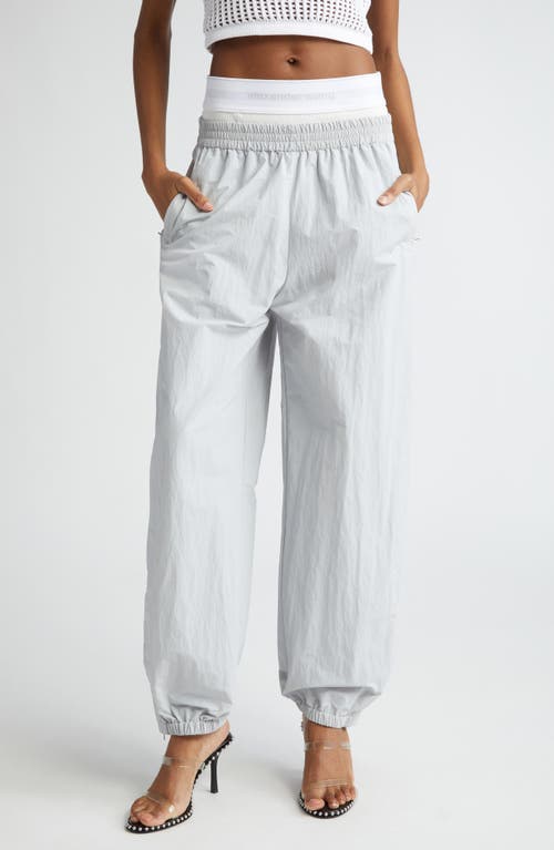Layered Waist Track Pants in Microchip