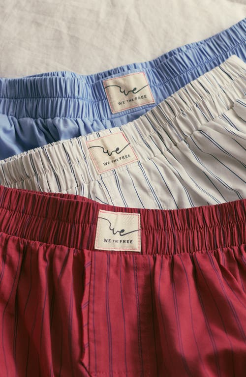 Shop Free People Day To Day Cotton Blend Shorts In Placid Blue