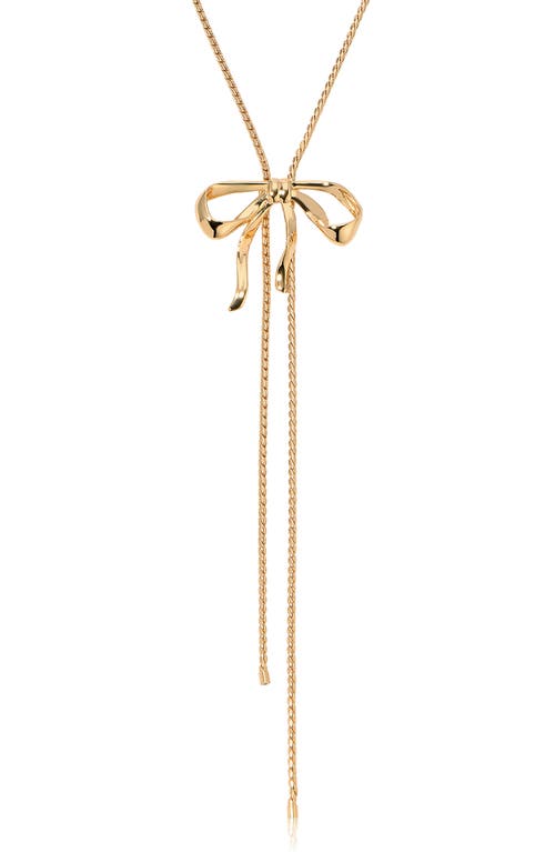 Shop Ettika Bow Organica Bolo Necklace In Gold