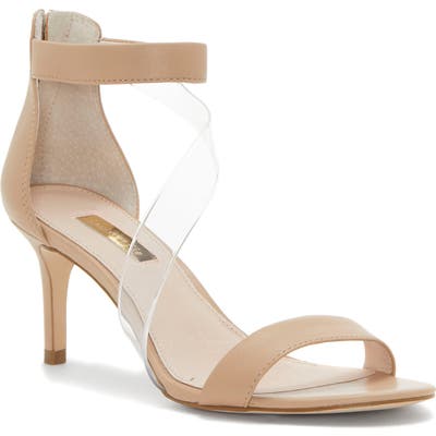 Louise Et Cie Hallia Clear Crossover Strap Sandal, Beige