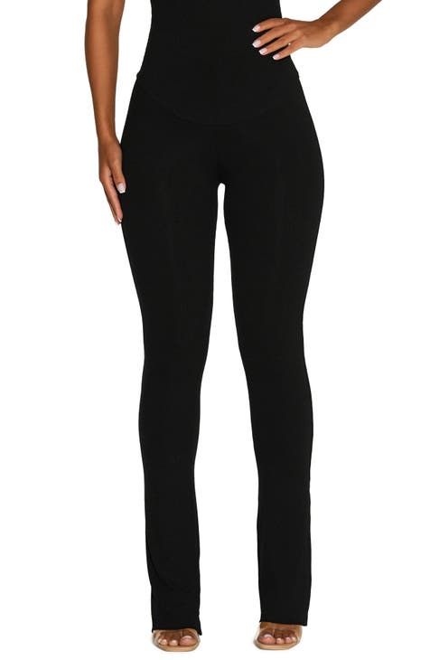Yelete High Waisted Black Activewear Leggings with Bow Cut-out 