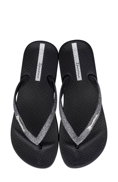Ipanema Ana Sparkle Flip Flop In Black/black