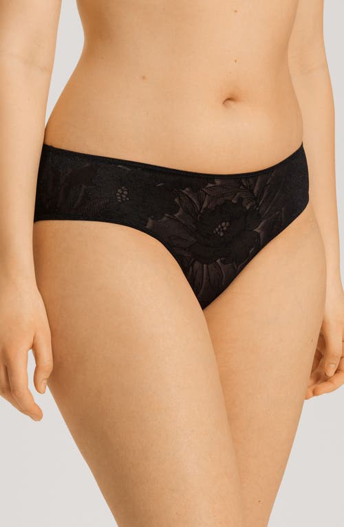 Hanro Tina High Cut Lace Briefs in Black Beauty 