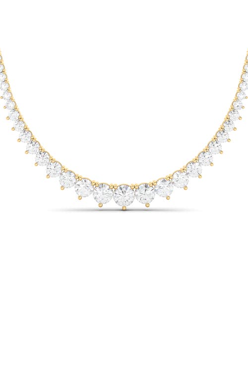 Graduated Lab Created Diamond Necklace in Yellow Gold