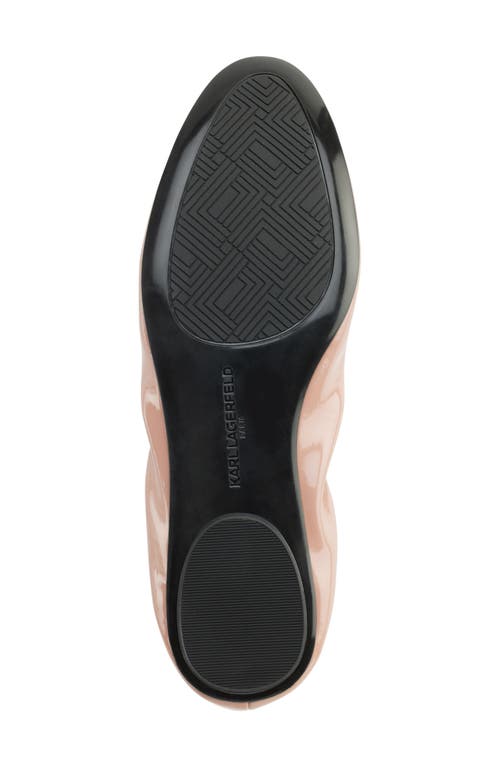 Karl Lagerfeld Paris Velma Metallic Ballet Flat In Blush