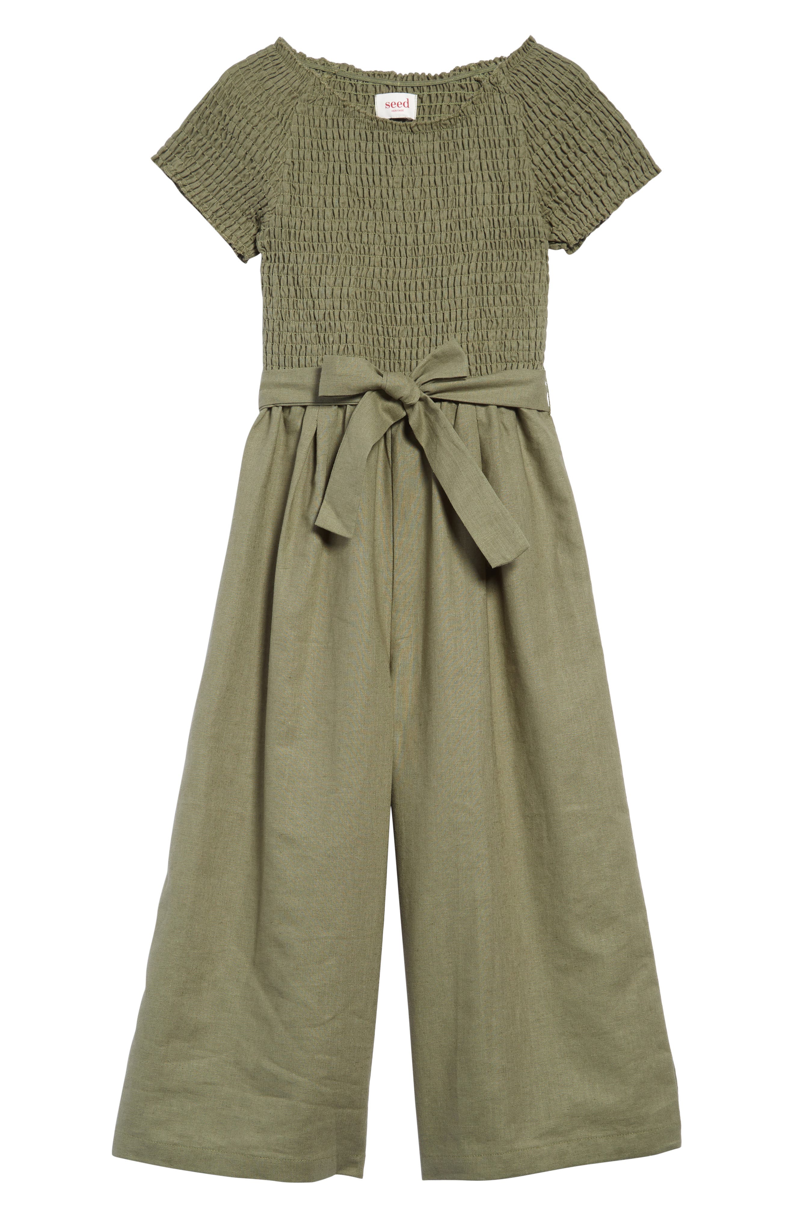 seed heritage Smocked Jumpsuit (Toddler Girls, Little Girls & Big Girls