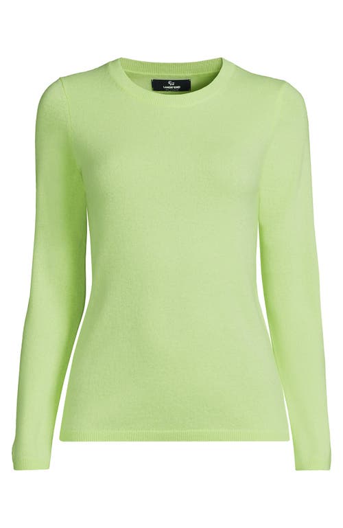 Shop Lands' End Cashmere Sweater In Fluorescent Green