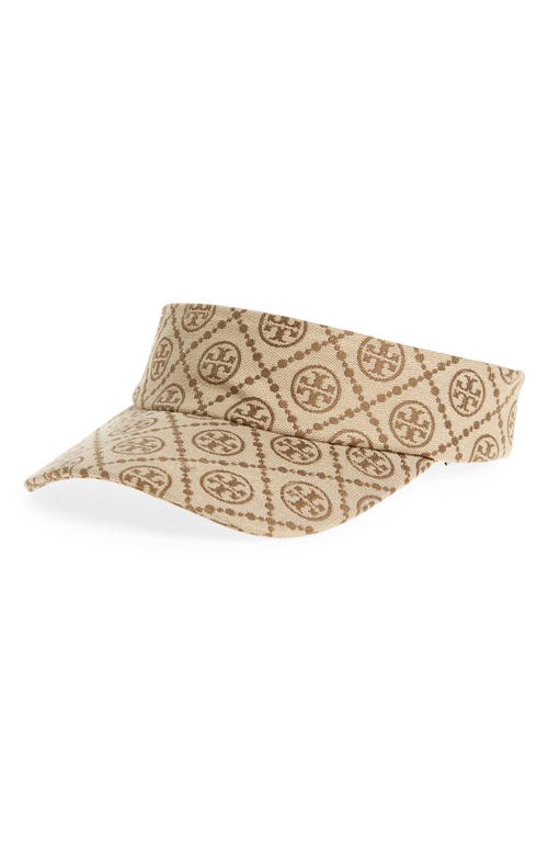 Tory Burch T Monogram Visor In Hazel/new Ivory