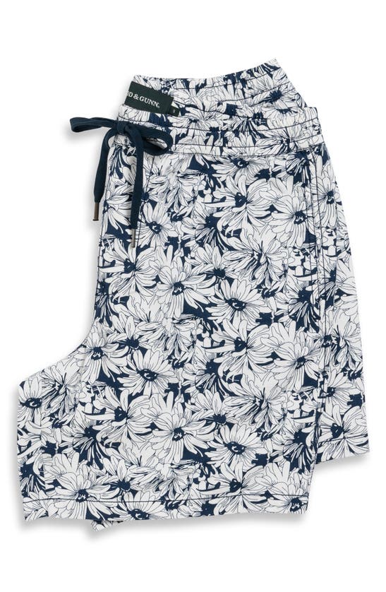 Rodd & Gunn Main Beach Floral Stretch Cotton Drawstring Shorts In Lagoon