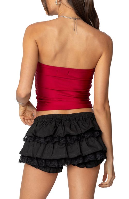 EDIKTED EDIKTED MAXEEN SHINY RUCHED TUBE TOP