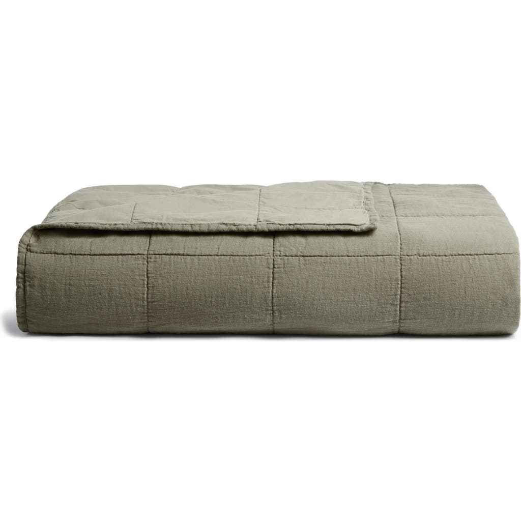 Parachute Linen Box Quilt In Moss