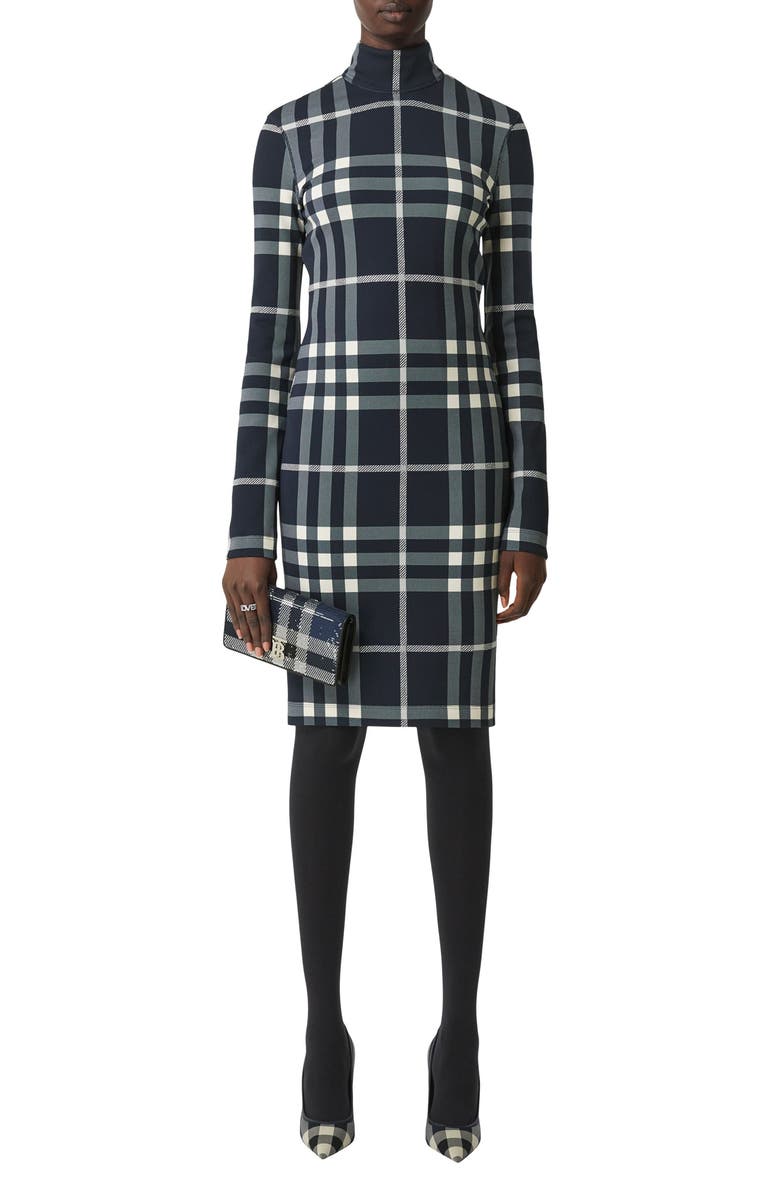 Burberry Gemma Giant Check Long Sleeve Stretch Jersey Sheath Dress |  Nordstrom