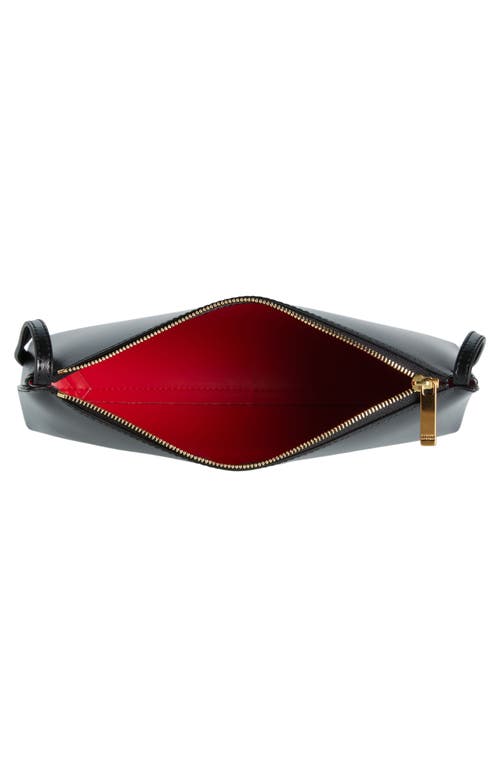 Shop Mansur Gavriel Gaia Leather Shoulder Bag In Black/flamma