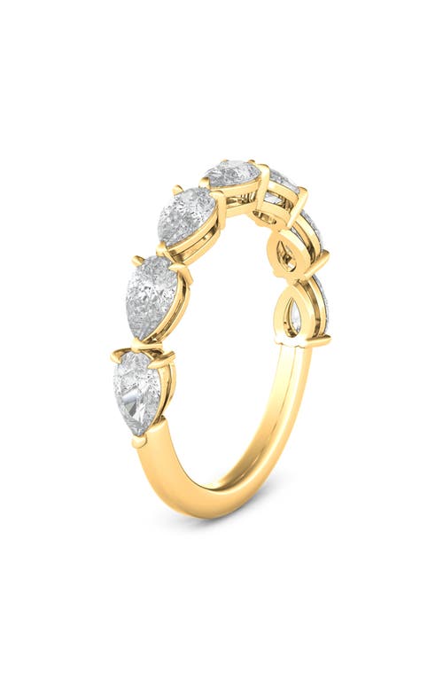 Hautecarat Pear Cut Lab Created Diamond Half Eternity Ring In Yellow Gold