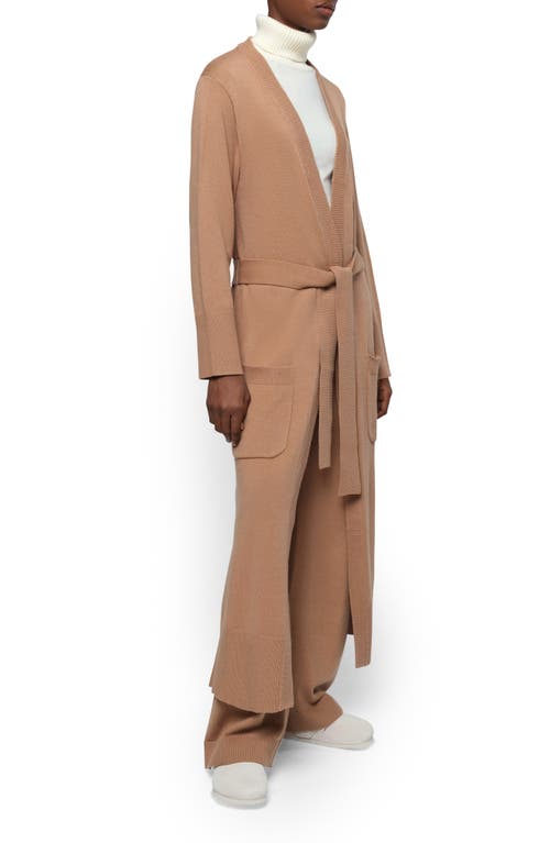 Shop Apparis Alessi Longline Belted Cardigan In Beige