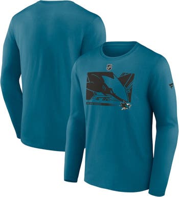 Men's Fanatics Branded Heather Charcoal San Jose Sharks Stacked Long Sleeve Hoodie T-Shirt Size: Small