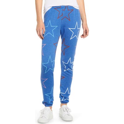 Wildfox Knox Starlight Cotton Blend Sweatpants, Blue