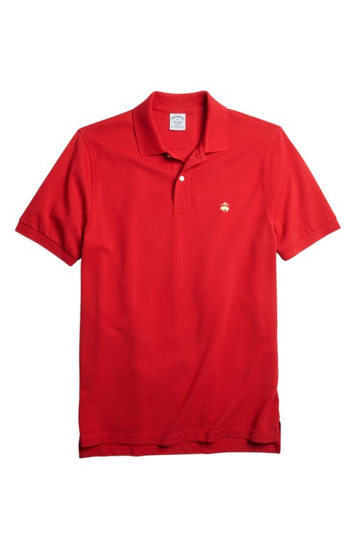 Brooks Brothers Slim Fit Stretch Cotton Piqué Polo In Bb Red