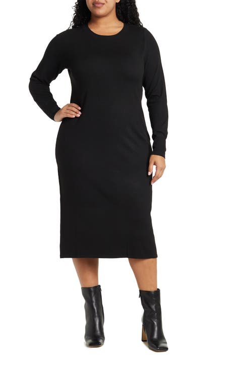 Nordstrom Rack Shirred Satin Dress in Black