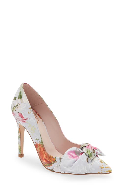 Ted Baker London Ryana Tapestry Pointed Toe Bow Pump in Ivory at Nordstrom, Size 9Us