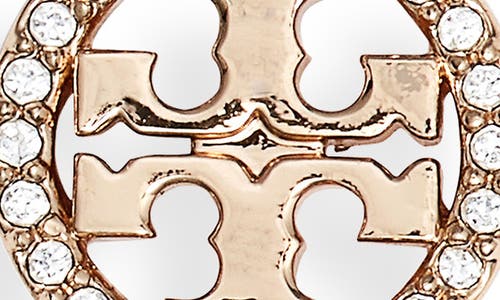 TORY BURCH TORY BURCH CRYSTAL LOGO CIRCLE STUD EARRINGS 
