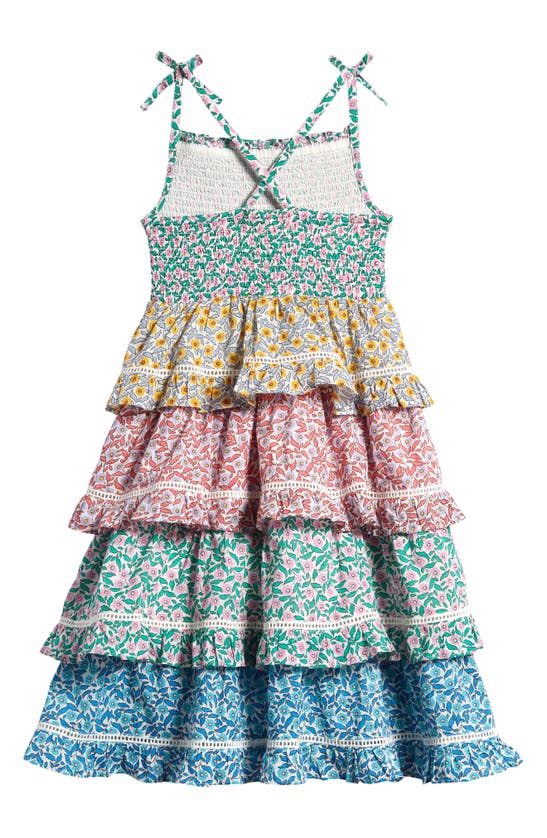 Shop Mini Boden Kids' Floral Tiered Dress In Hotchpotch Floral