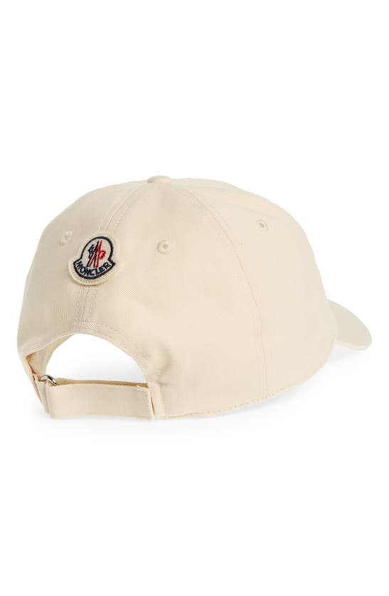 Shop Moncler Embroidered Logo Gabardine Baseball Cap In White